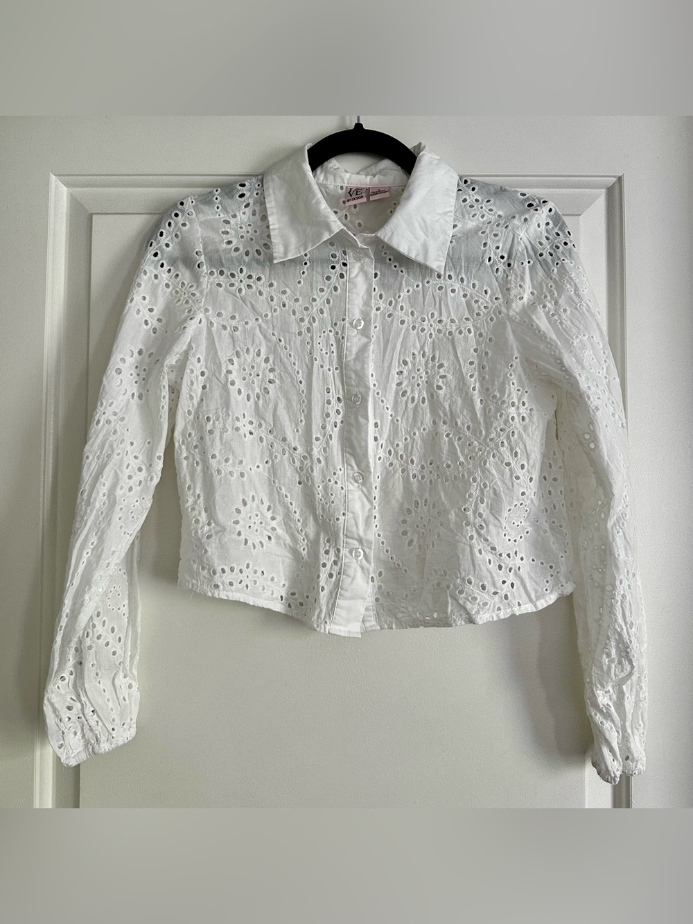 Love By Design White Eyelet Button-Down Blouse